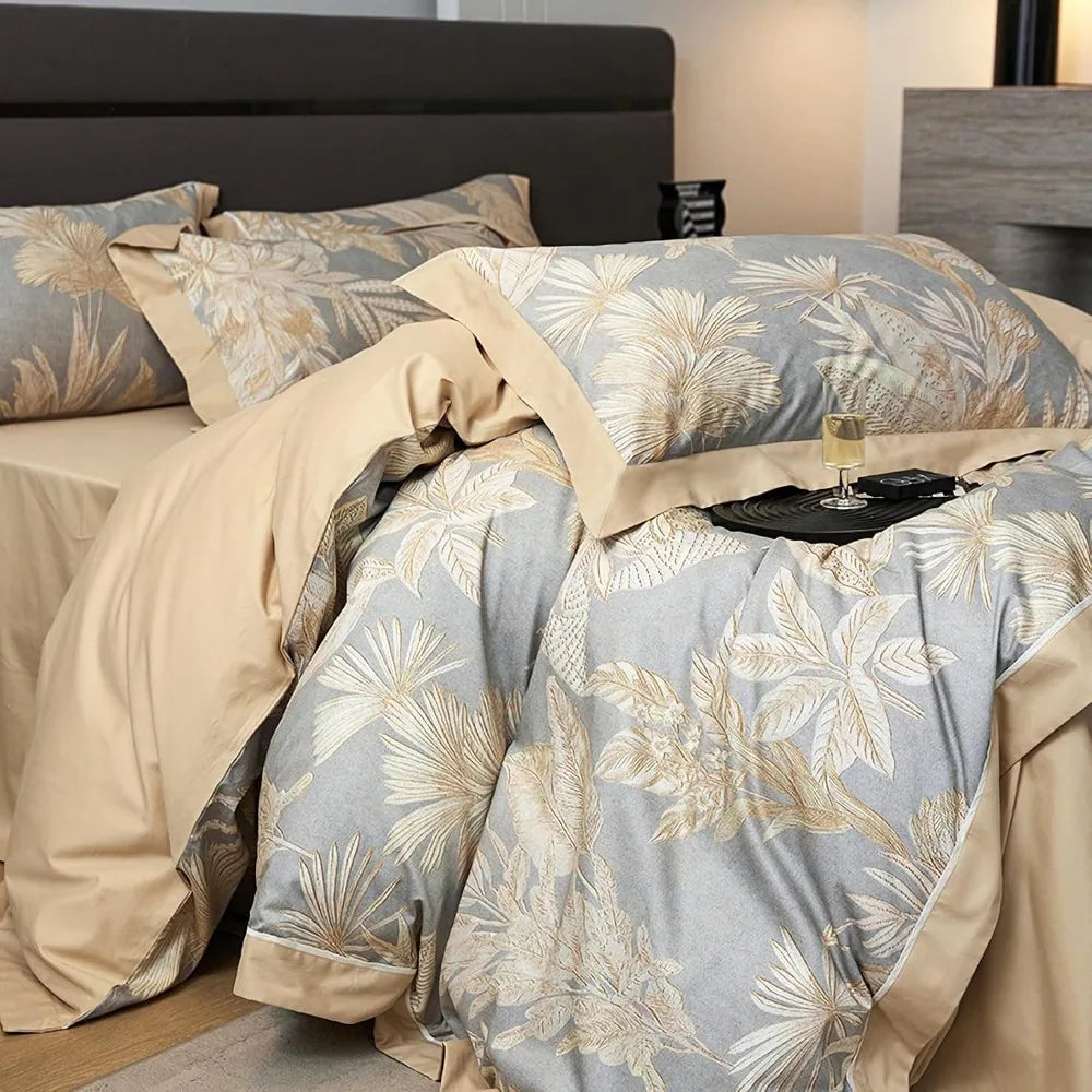 Cotton Duvet Cover Set 3-Piece Soft Breathable Bedding