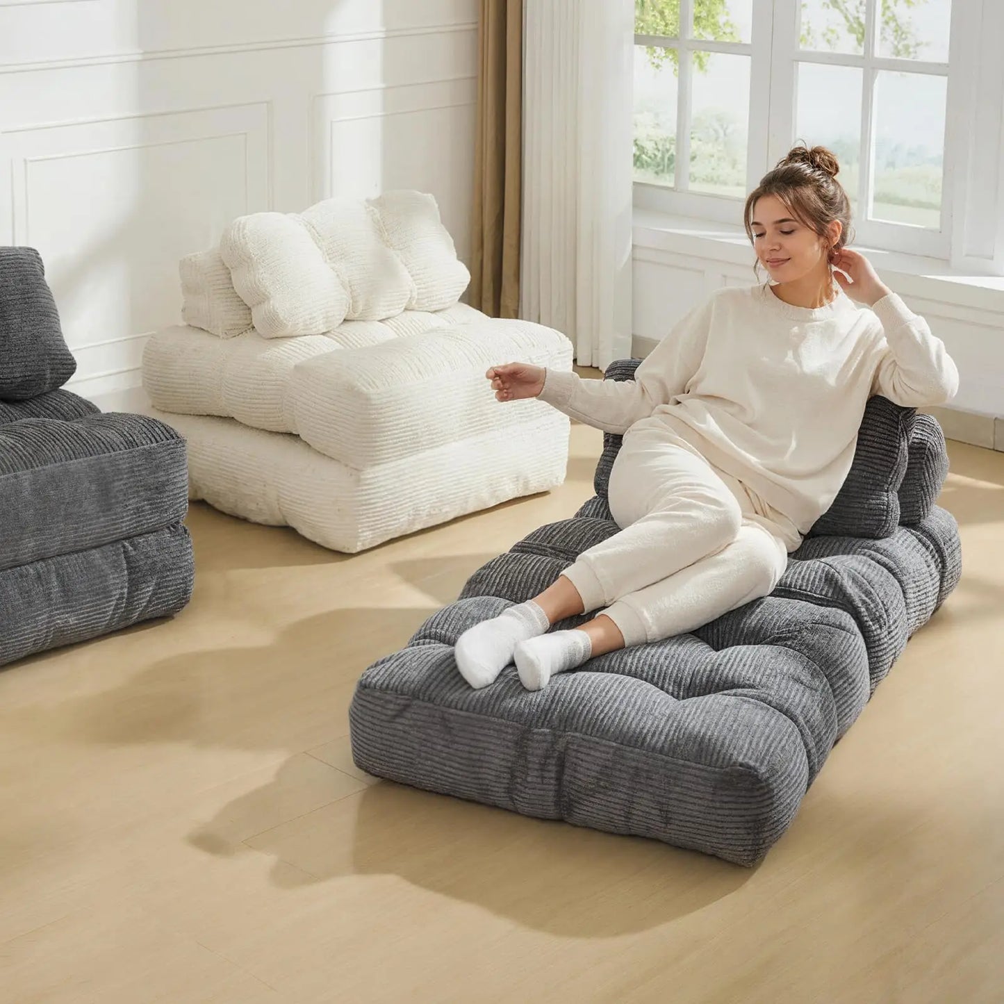 HiMISS Folding Sofa Bed Portable Sleeper With Side Pocket