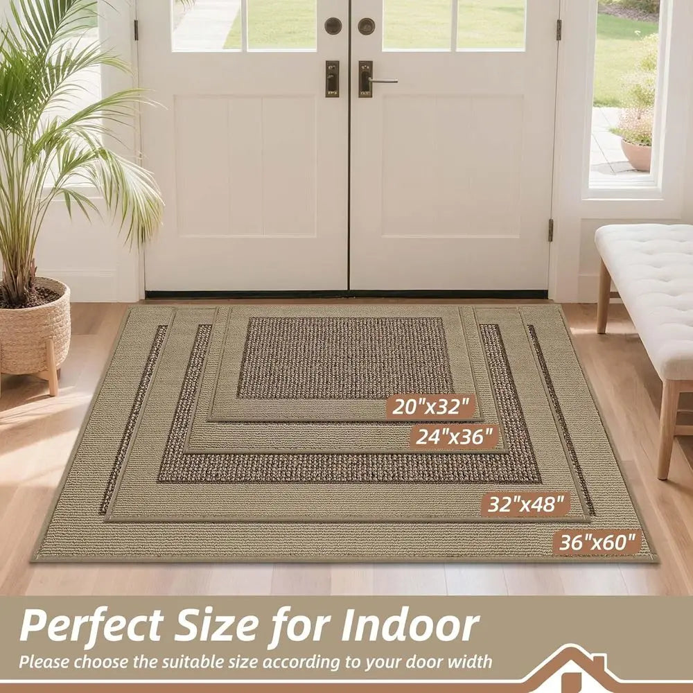 Indoor Door Mat Dirt Trapper Non Slip Entryway Rug Washable Welcome Mat