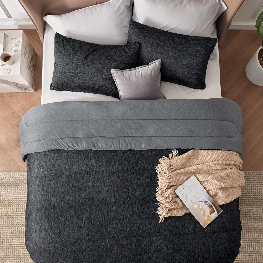 All Season Reversible Comforter Set 3 Piece Bedding