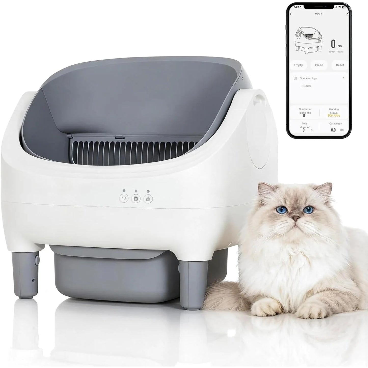 HiMISS App Controlled Automatic Self Cleaning Cat Litter Box