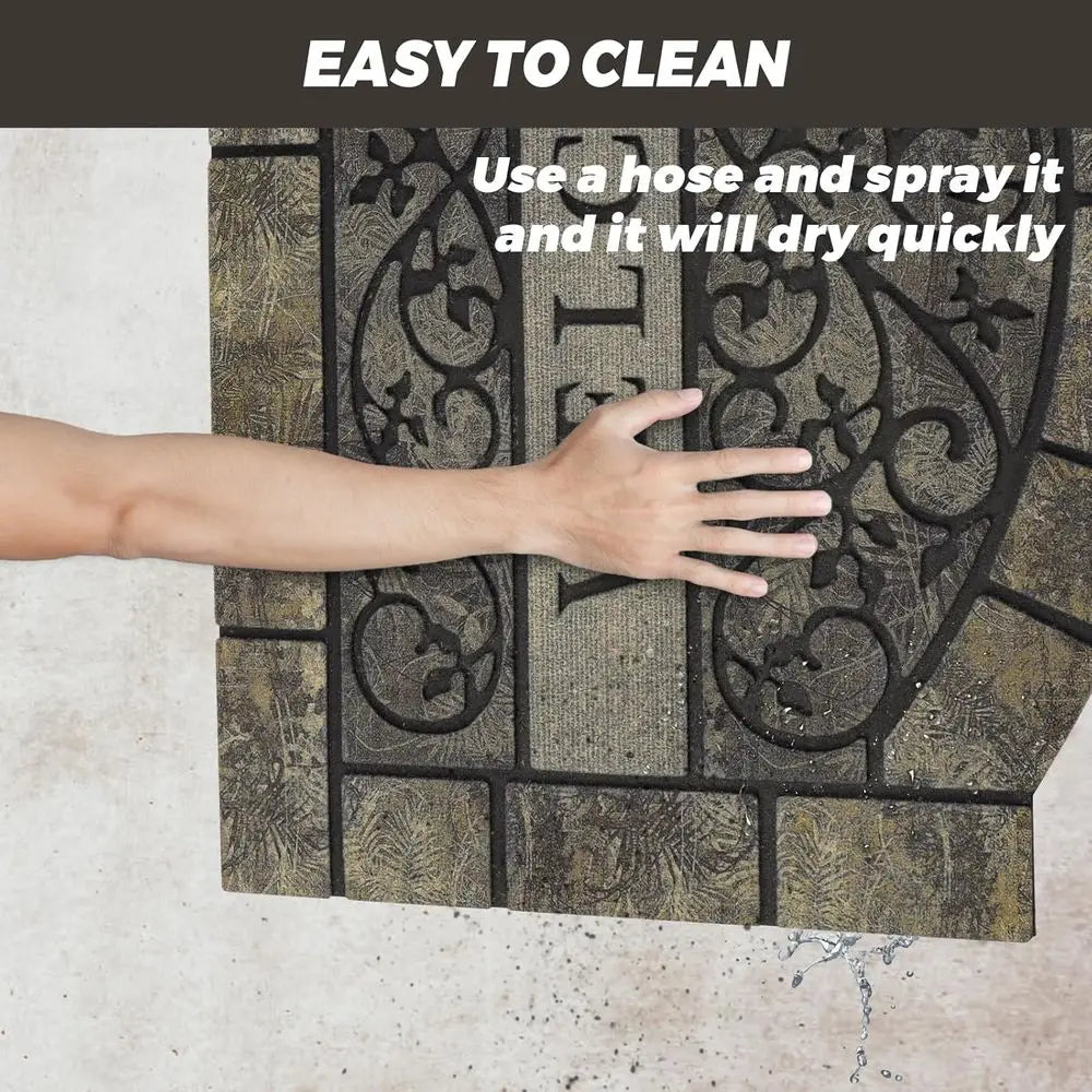 Outdoor Rubber Welcome Mat No Slip Durable Front Door