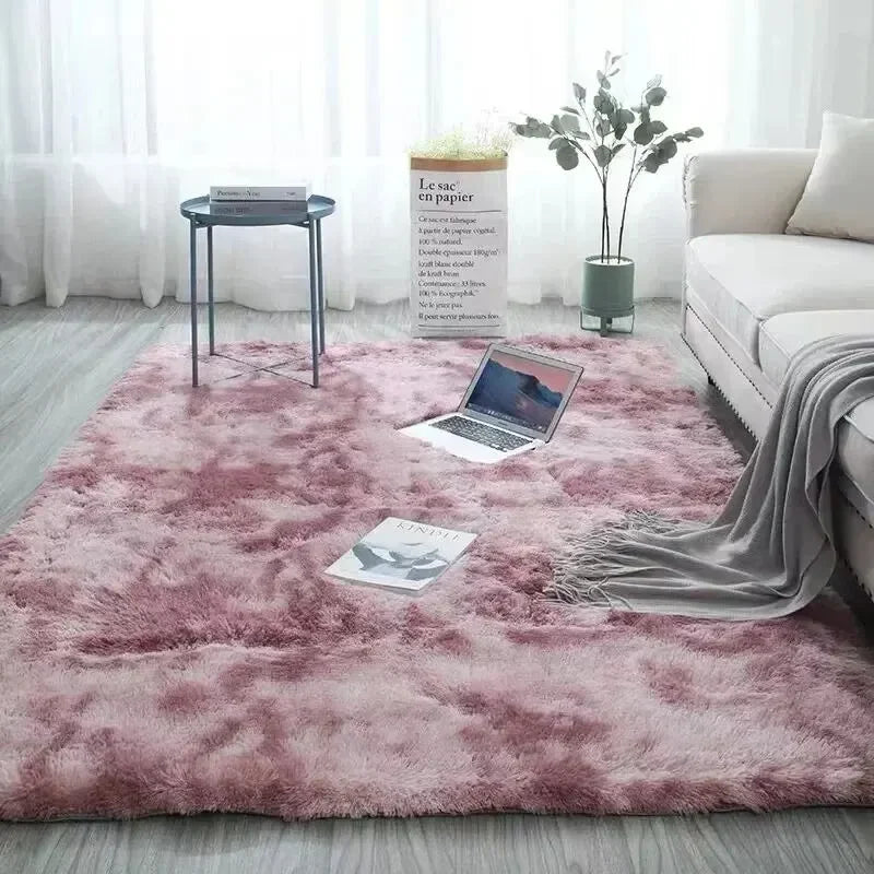 Gradient Polyester Bedside Rug Non Slip Machine Washable Living Room