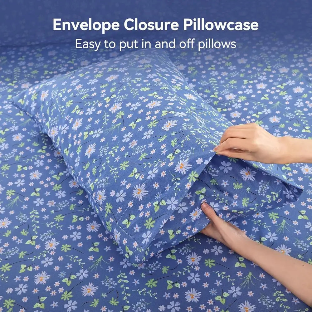Microfiber Sheet Set Floral Boho Pattern OekoTex Bedding