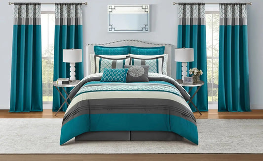 Lightweight Microfiber Jacquard Comforter Set Ultra Soft Premium Bedding