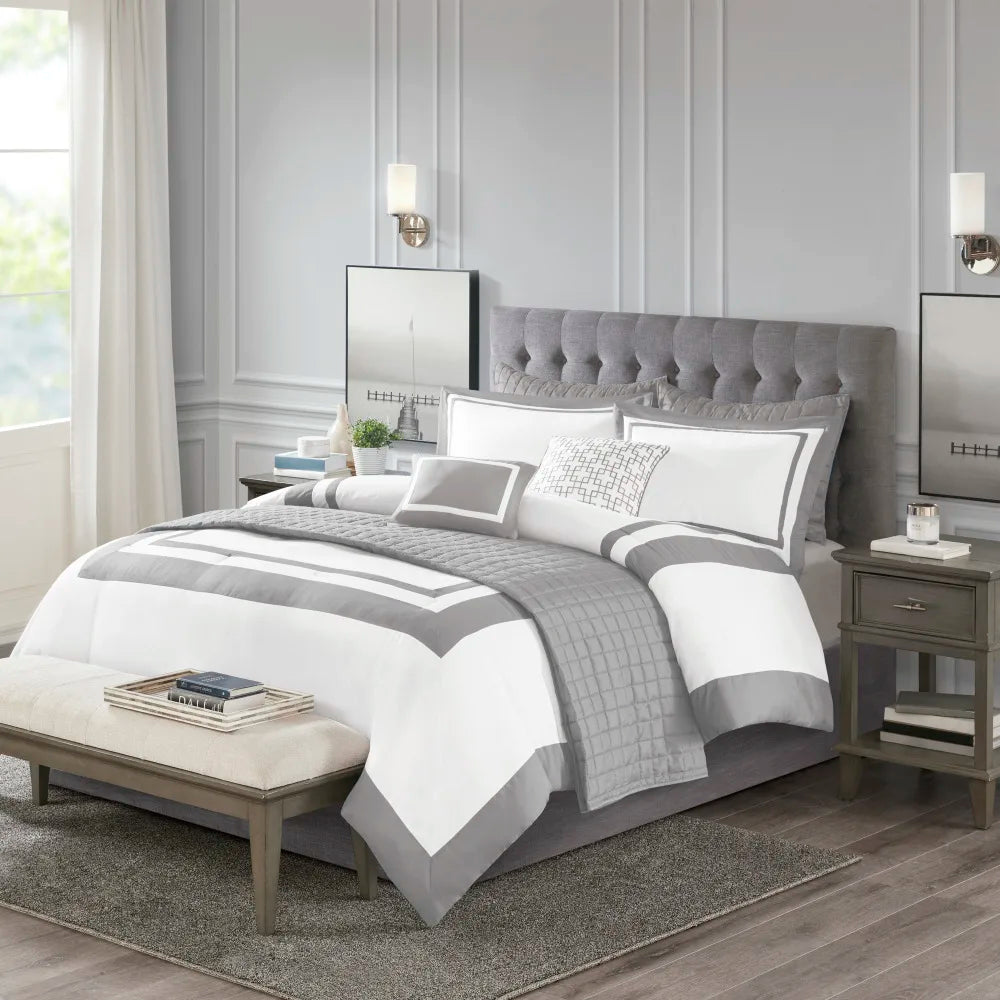 8 Piece Comforter And Quilt Set Hypoallergenic Polyester Microfiber