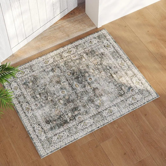 DIXSG Washable Boho Area Rug Cotton Non Slip Door Mat