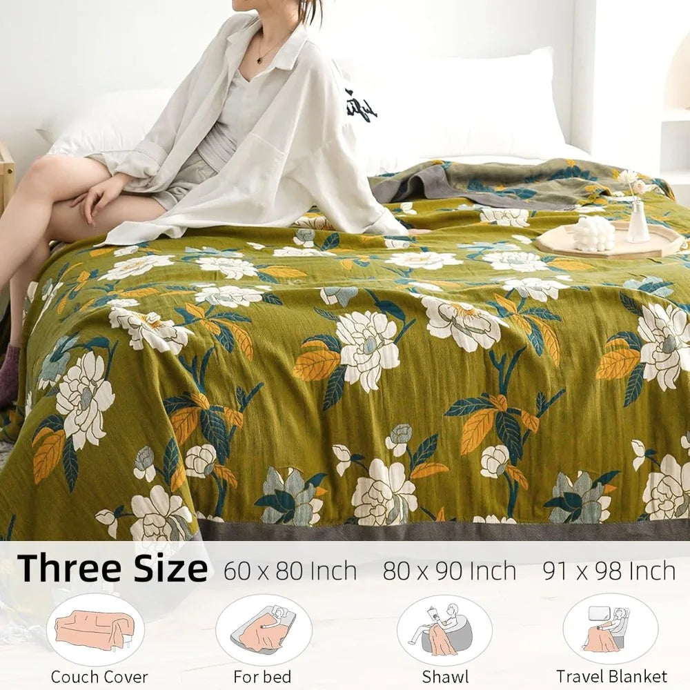 Cozy Cotton Bohemian Quilt Bed Throw For Farmhouse Style