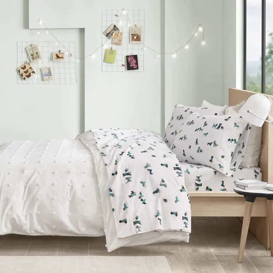 Cozy Soft Cotton Flannel Animal Print Sheet Set Bedding
