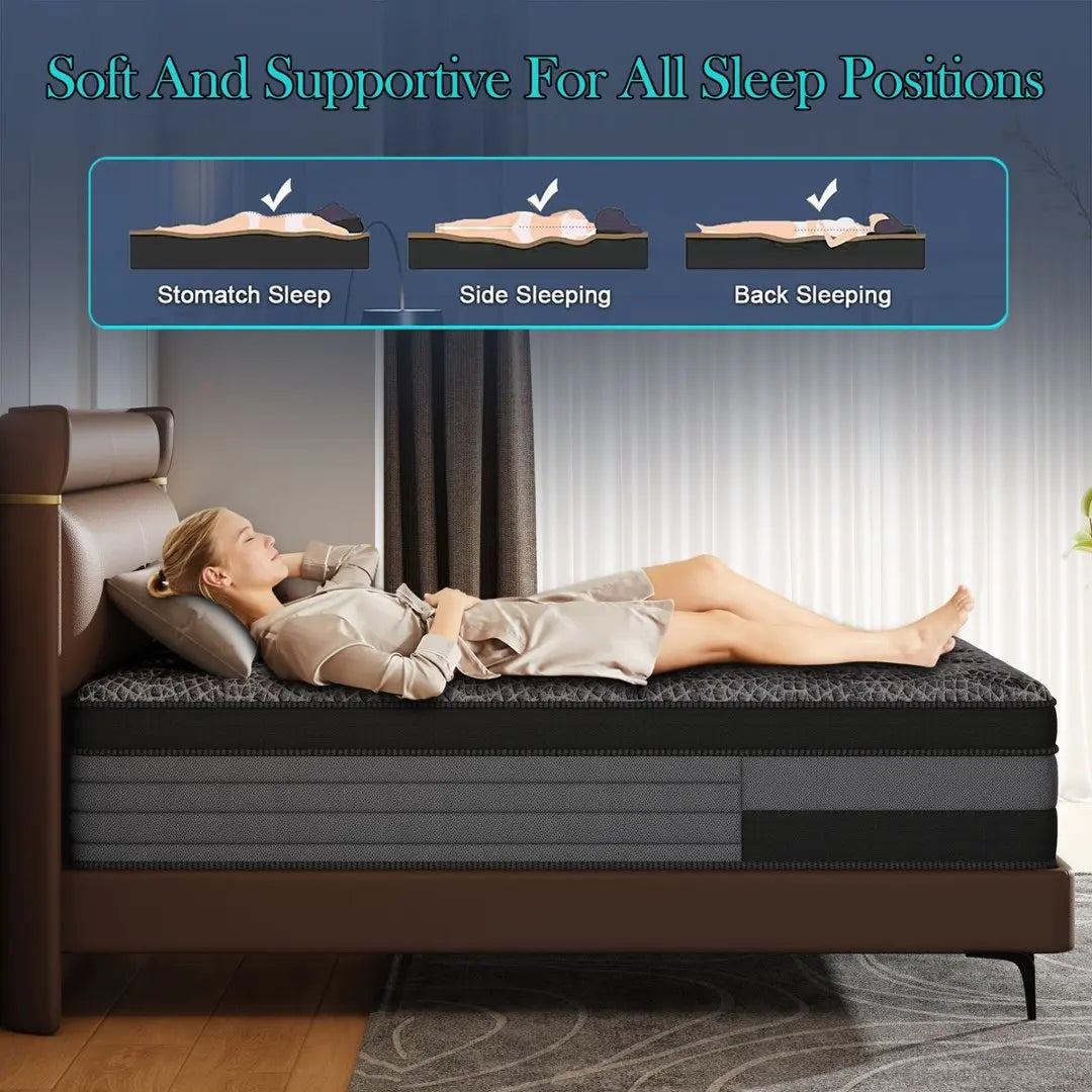 NONECN Memory Foam Pocket Spring Mattress Medium Firmness