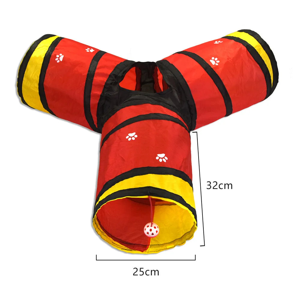 Cat S T Pass Foldable Play Tunnel Indoors Cats Toy