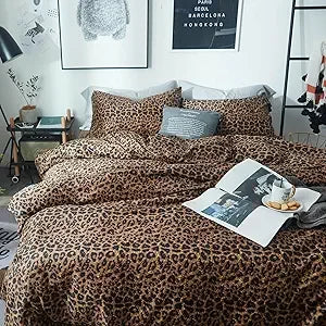 Leopard Print Comforter Set 3 Piece Cheetah Pattern Bedding