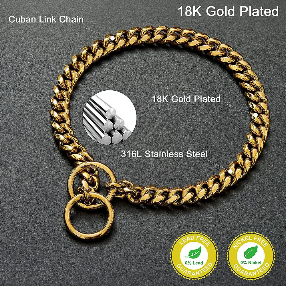 Stainless Steel Chain Collar for Dogs Training and Walking