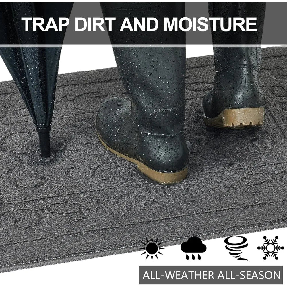 Indoor Dirt Trapper Doormat Non-Slip Washable Absorbent Welcome Mat
