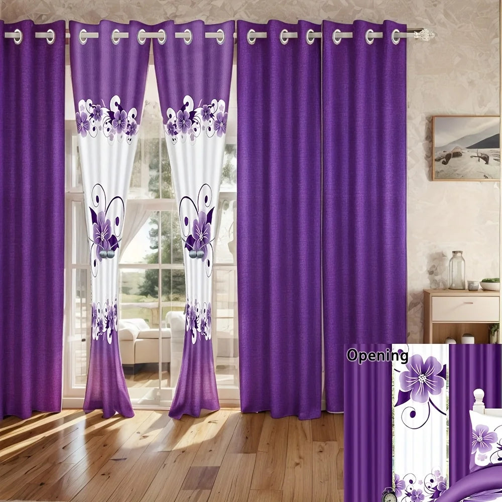 9 Piece Bed Cover Curtain Set All Season Microfiber Bedding
