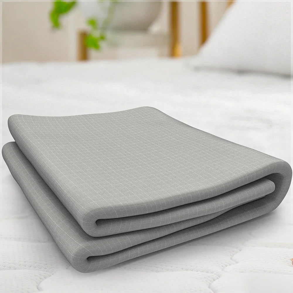 NONECN Earthing Organic Cotton Fitted Sheet With Conductive Silver Fiber