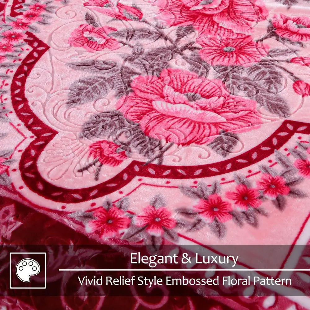 Soft Fleece Bed Blanket AB Pattern 520GSM Microfiber
