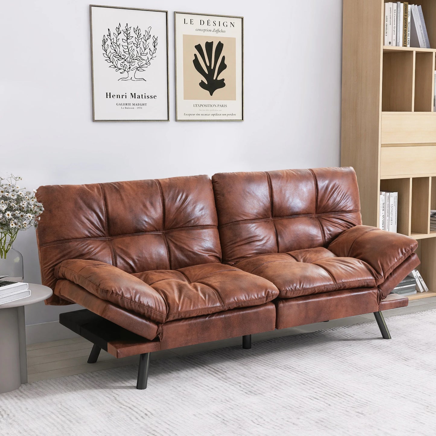 Hcore Futon Sofa Bed Sleeper Convertible Couch Memory Foam