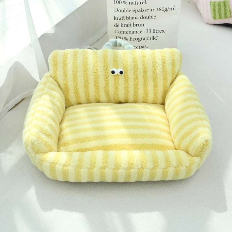 NONECN Puppy Winter Dog Bed Linen Sofa Kennel Nest
