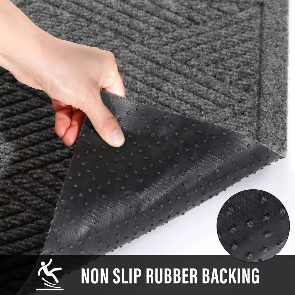 Front Door Mat Absorbent Mud Dirt Resistant Welcome Indoor Outdoor