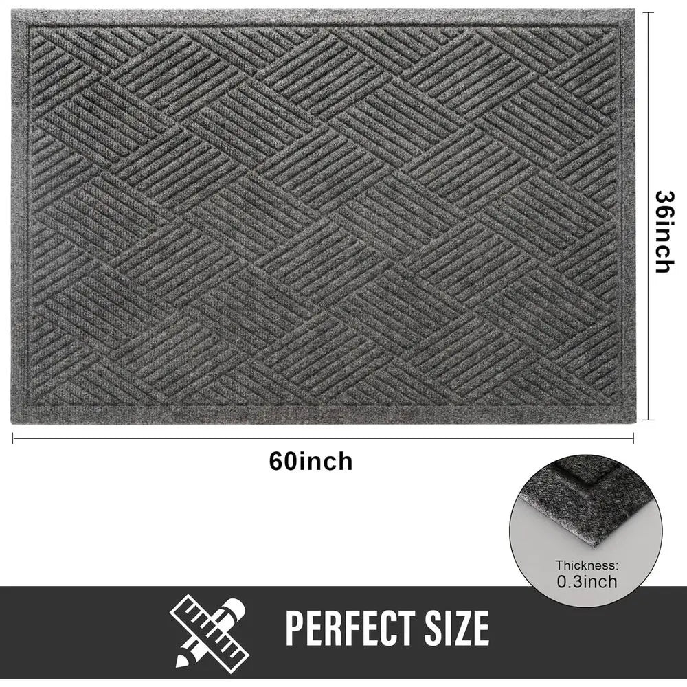 Front Door Mat Absorbent Mud Dirt Resistant Welcome Indoor Outdoor