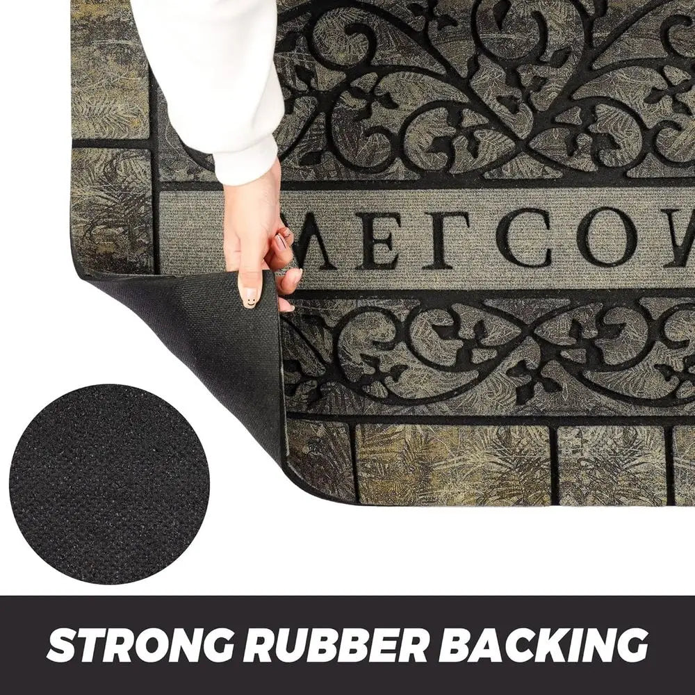 Outdoor Rubber Welcome Mat No Slip Durable Front Door
