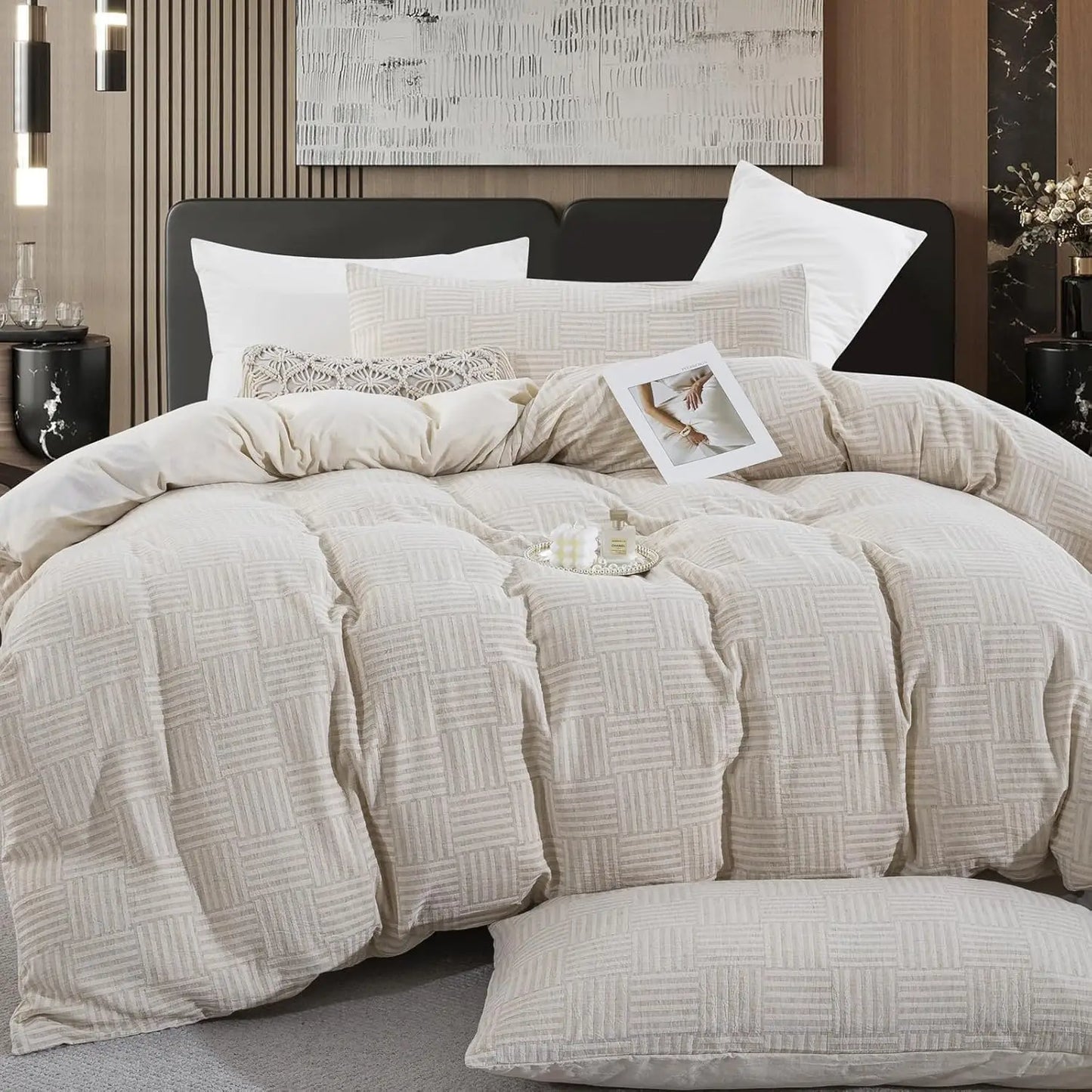 Cotton Duvet Cover Set 3-Piece Soft Breathable Bedding