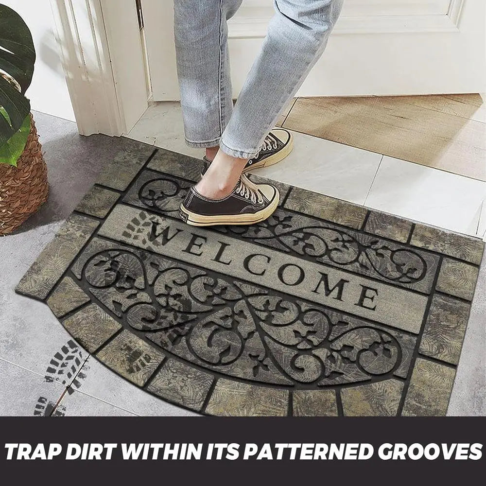 Outdoor Rubber Welcome Mat No Slip Durable Front Door
