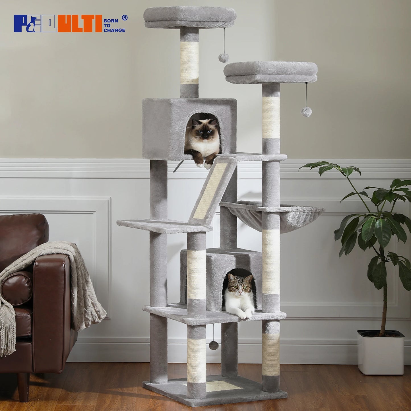 PAWZ Road Cat Tree For Indoor Cats Plush Scratching Condo