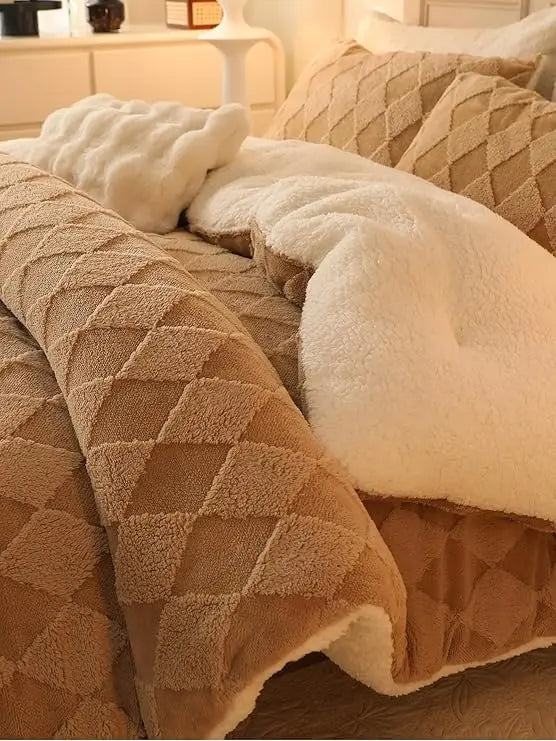 Fleece Comforter Set Bedding Ultra Soft Winter Sleep Ensemble