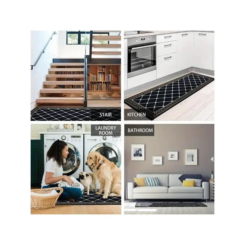 NONECN Washable Non Slip Kitchen Mats Set Absorbent Rugs