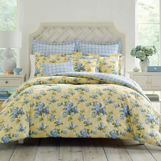Reversible Cotton Duvet Cover Set With Matching Shams
