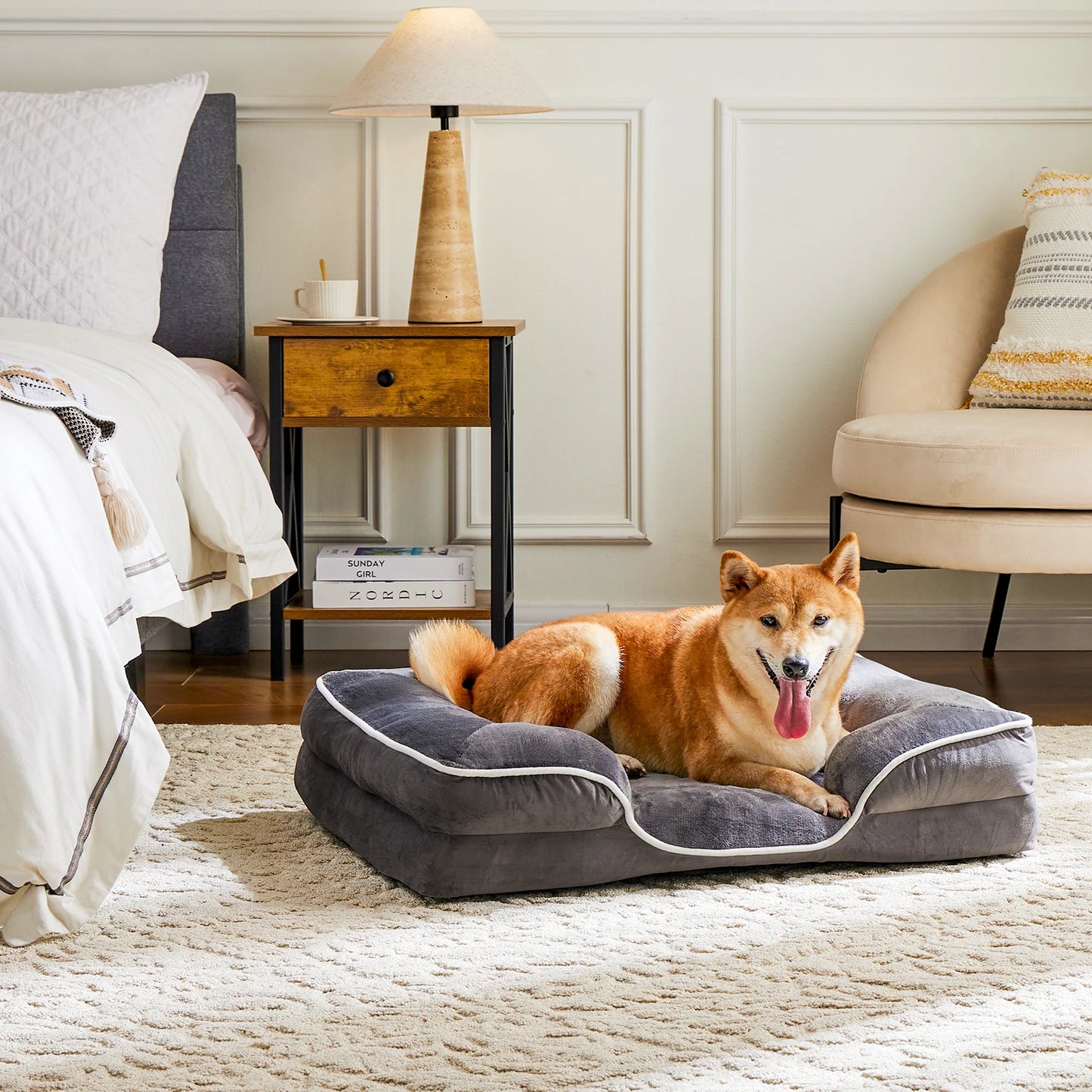 JHK Orthopedic Dog Bed Memory Foam With Washable Cover