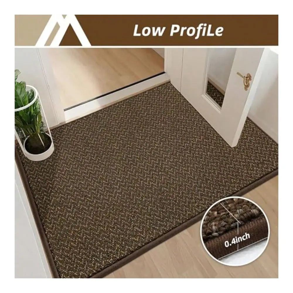 Jute Door Mat Welcome Entryway Rug Dirt Trapper Low Pile