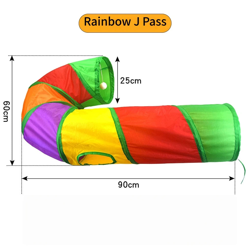 Cat S T Pass Foldable Play Tunnel Indoors Cats Toy