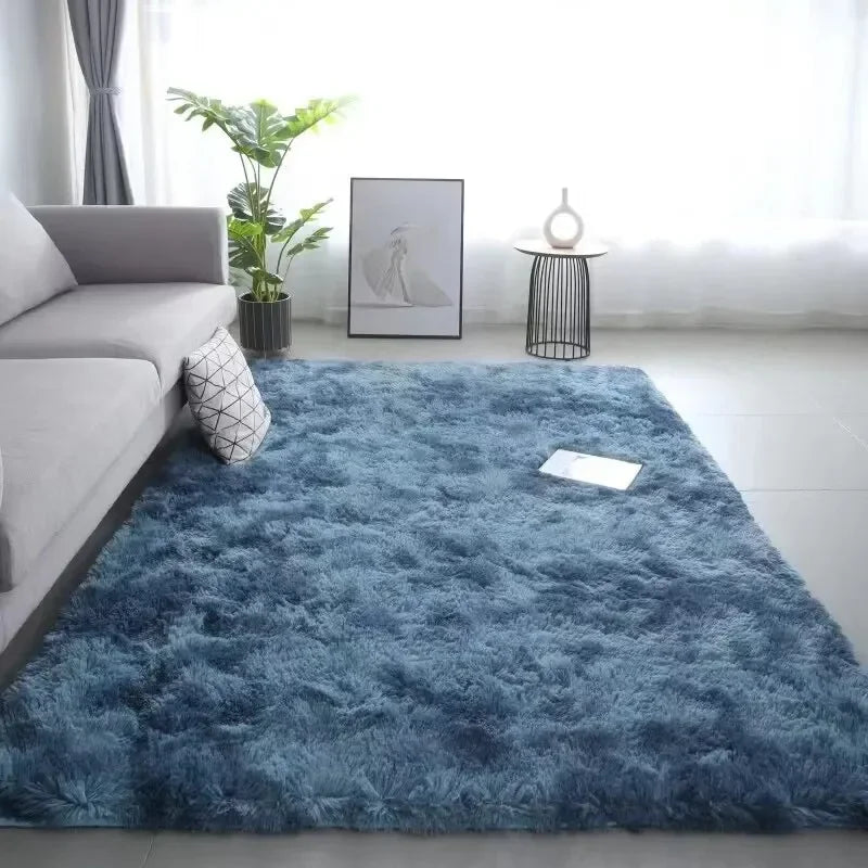 Gradient Polyester Bedside Rug Non Slip Machine Washable Living Room