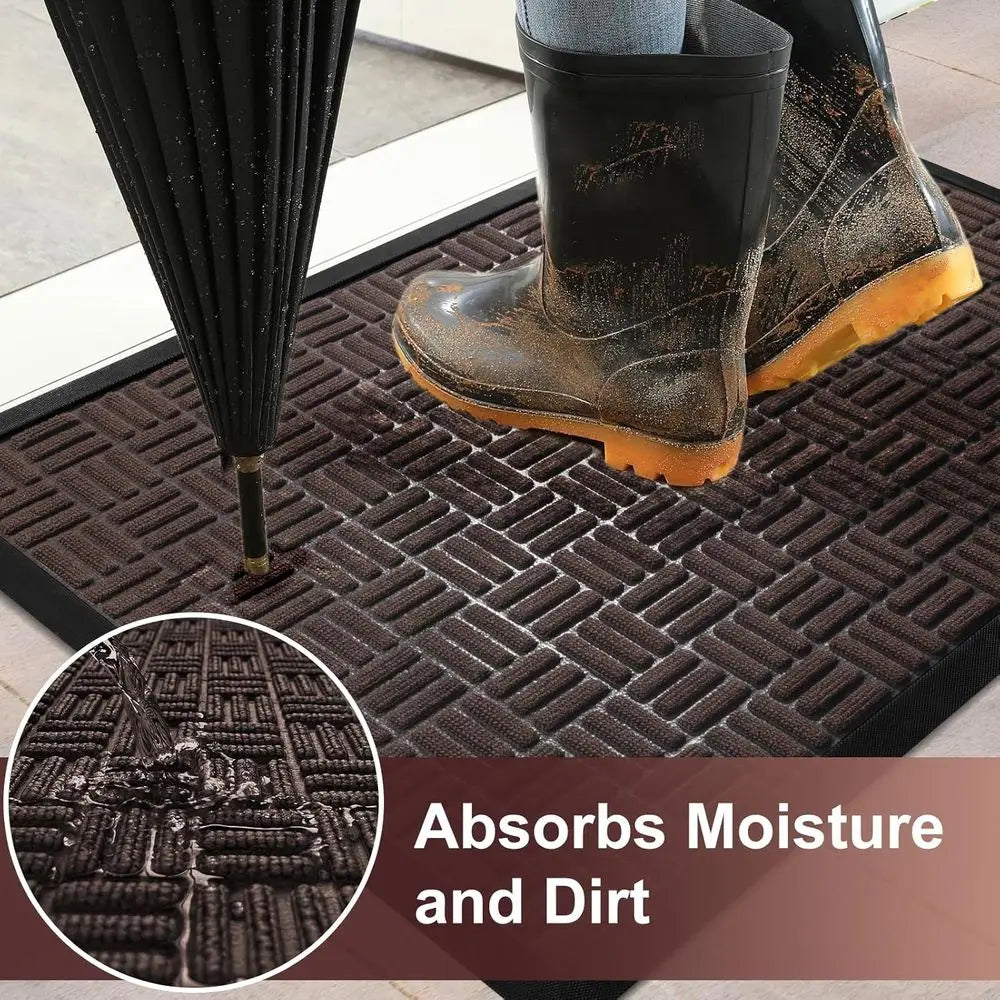 Heavy Duty Welcome Mat Indoor Outdoor Dirt Trapper Waterproof