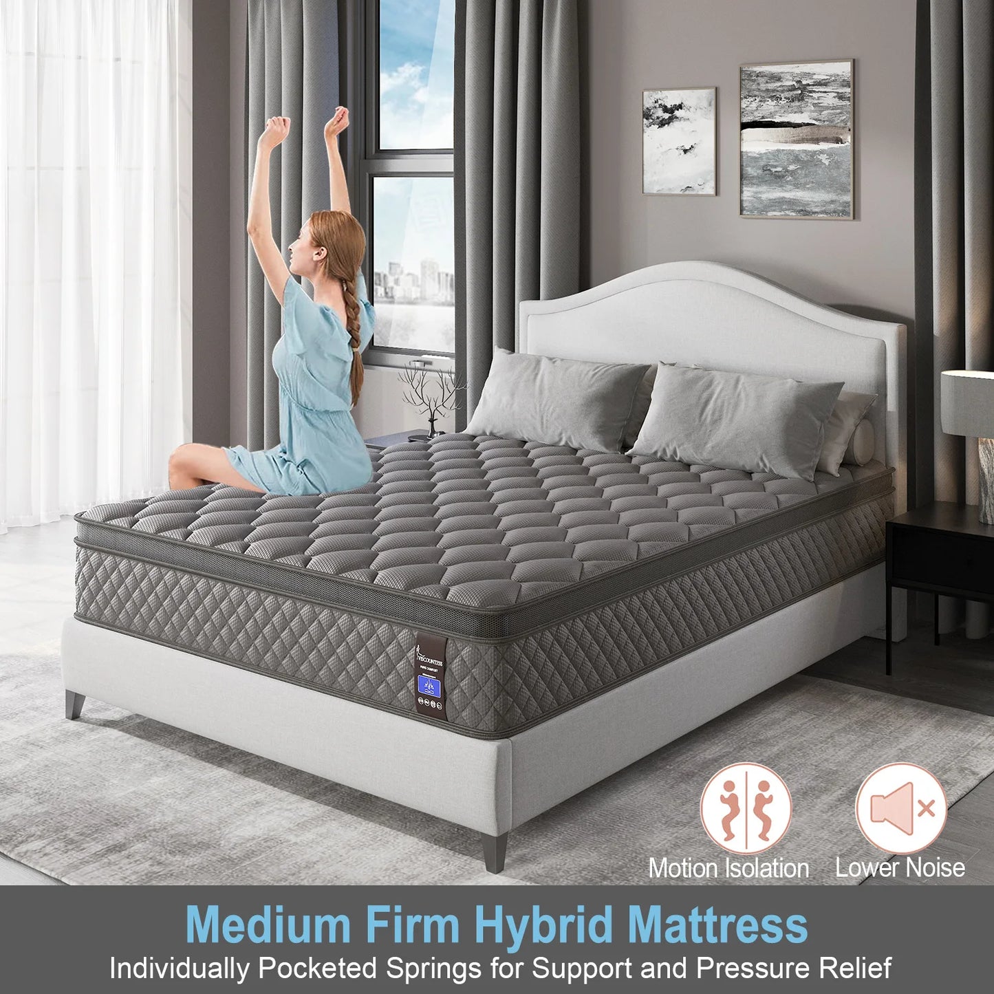Viscountess Hybrid Pocket Spring Memory Foam Euro Top Mattress