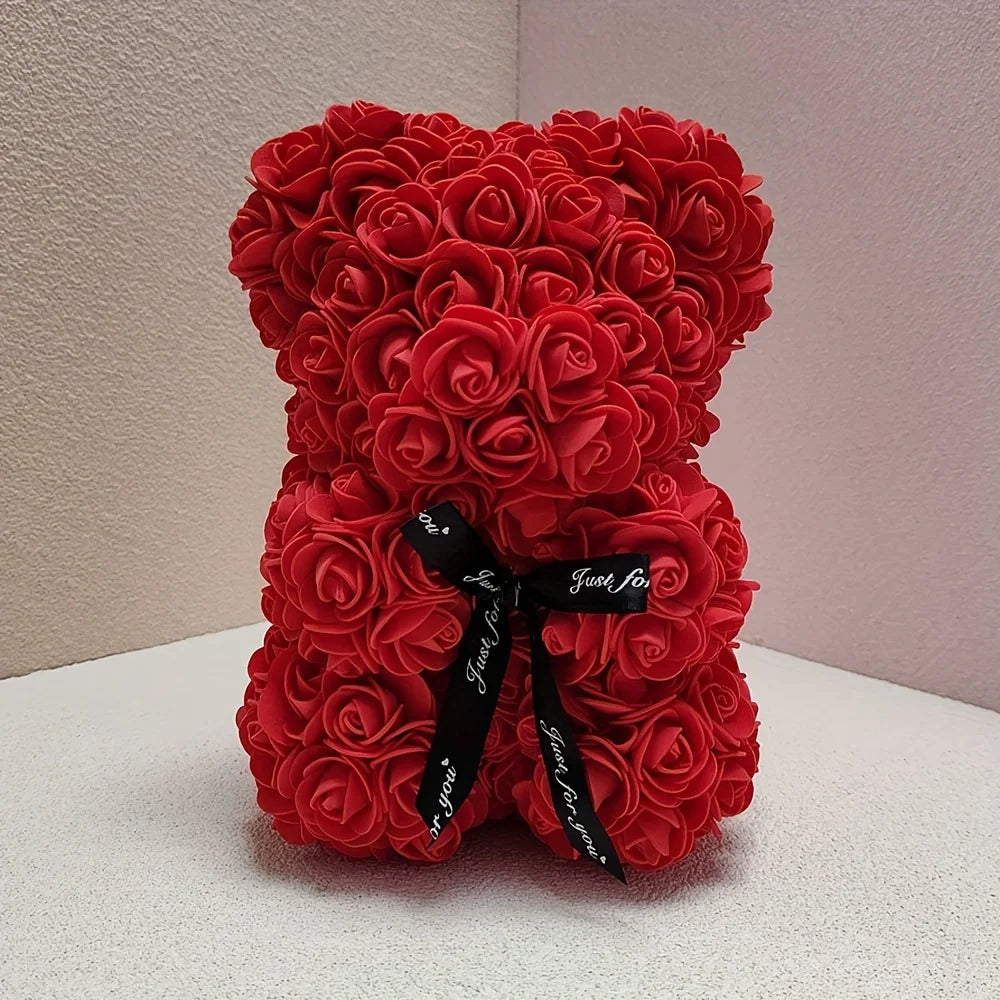1Pc Artificial Foam Rose Bear, Romantic Rose Flower Bear Perfect for Valentine's Day, Mother's Day, Anniversary & Birthday Gifts