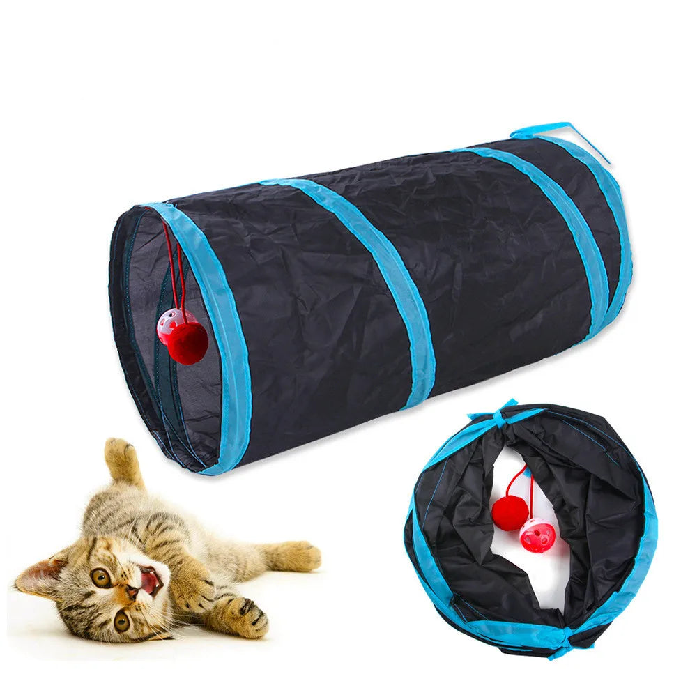 Cat S T Pass Foldable Play Tunnel Indoors Cats Toy