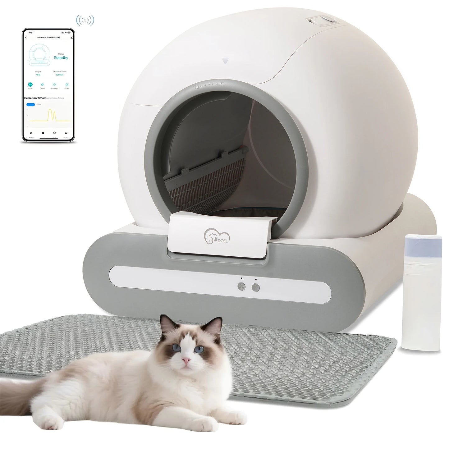DOEL Self Cleaning Smart Cat Litter Box With App Control