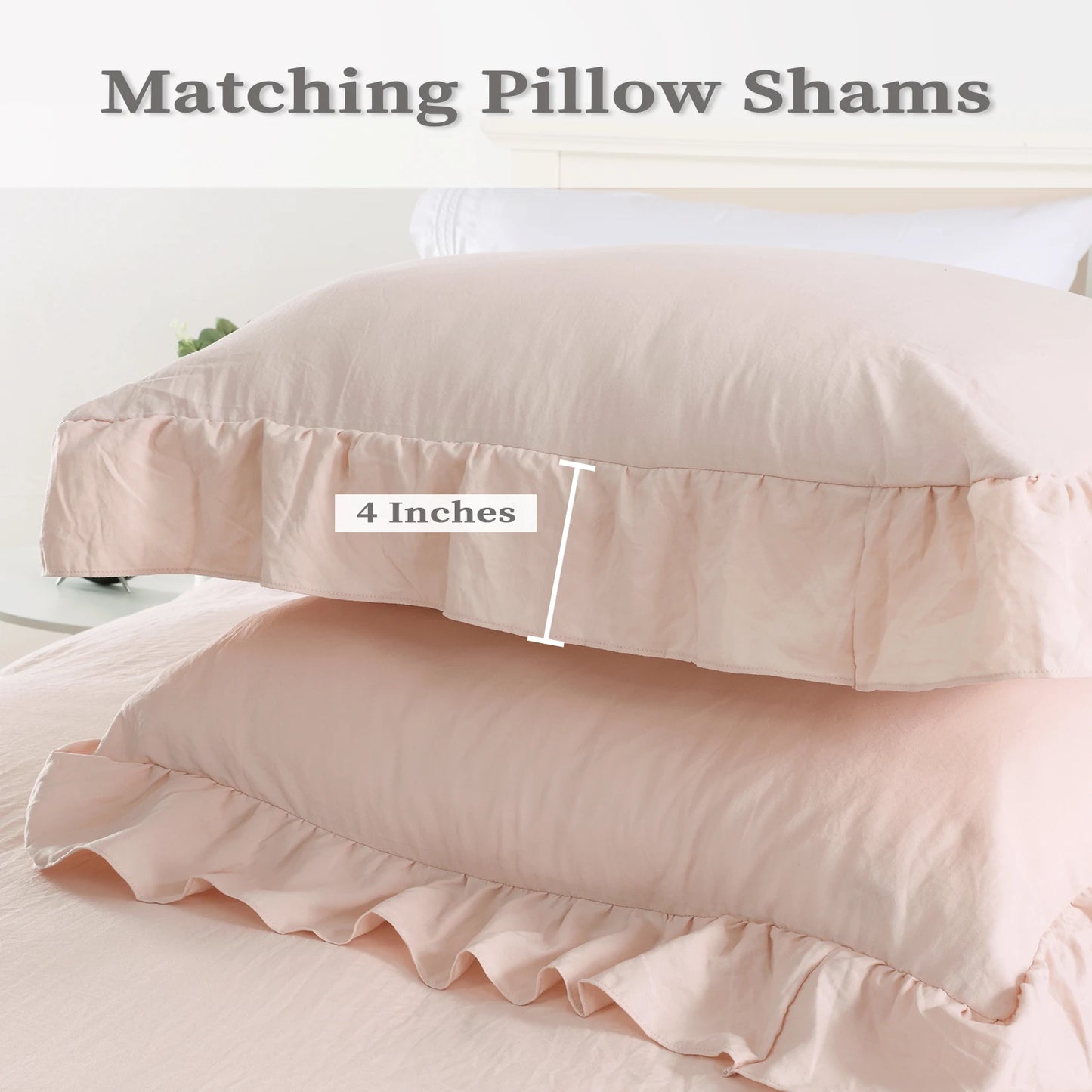 Lotus Leaf Edge Duvet Cover Set Microfiber Polyester Bedding