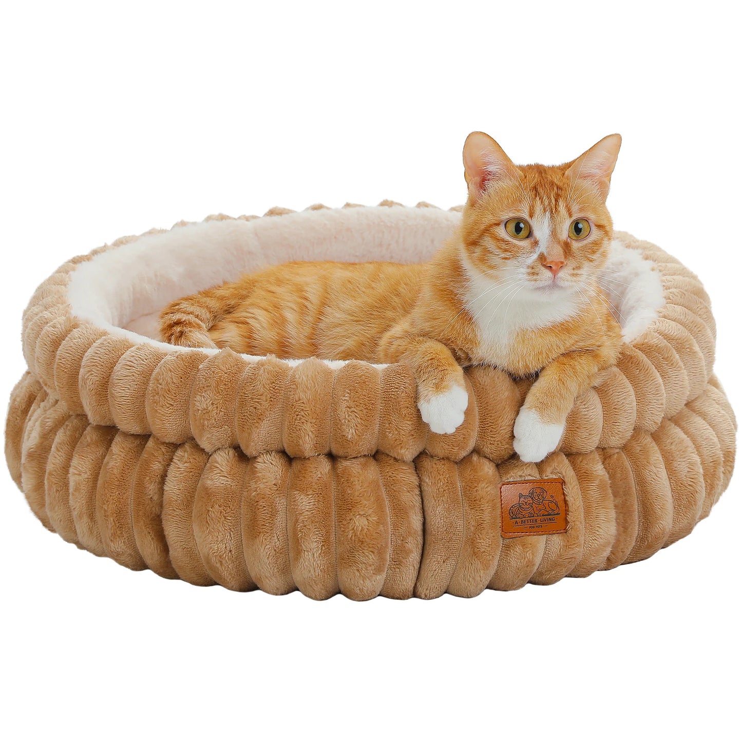 PAWZ Road Round Washable Pet Bed For Dogs And Indoor Cats With Anti Slip Bottom