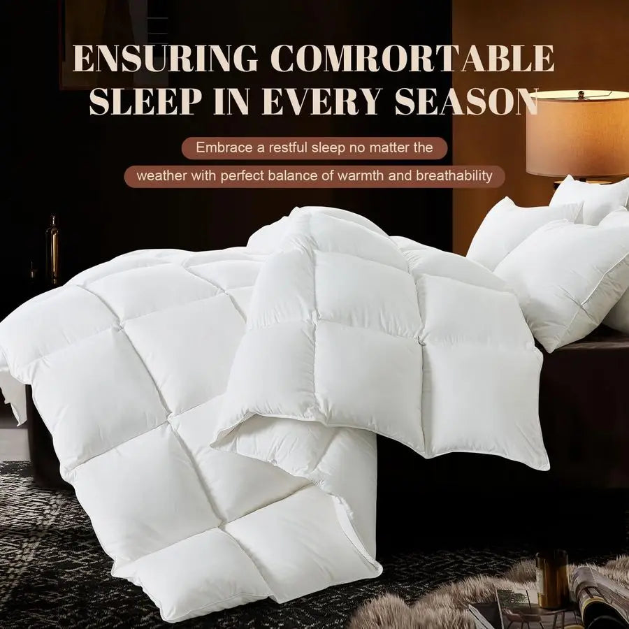 Feather Comforter All Season Duvet Insert Luxurious Hotel Bedding