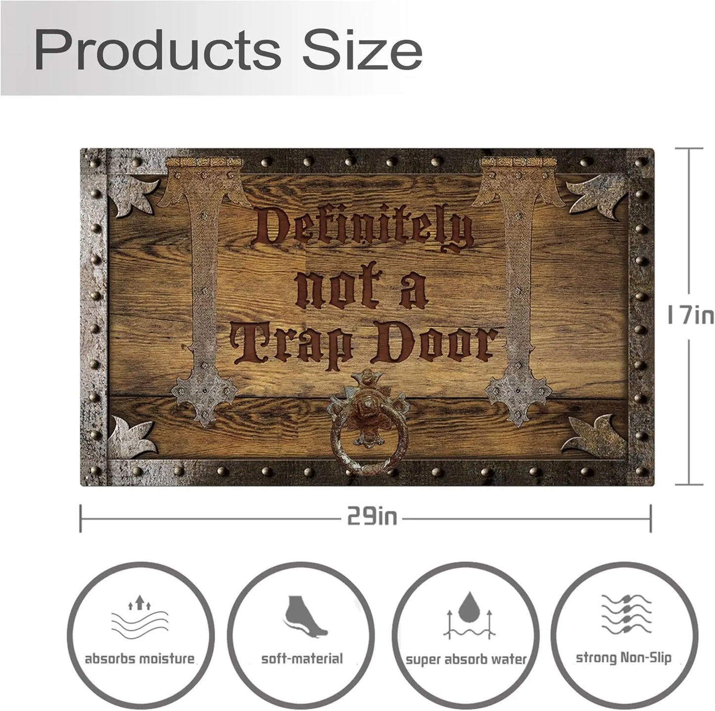 Funny Definitely Not A Trap Door Doormat Outdoor Welcome Mat