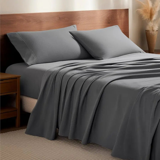 Flannel Sheet Set 100 Cotton Heavyweight Double Brushed Velvety Soft