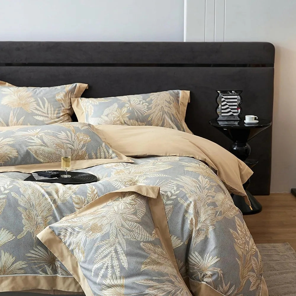 Cotton Duvet Cover Set 3-Piece Soft Breathable Bedding