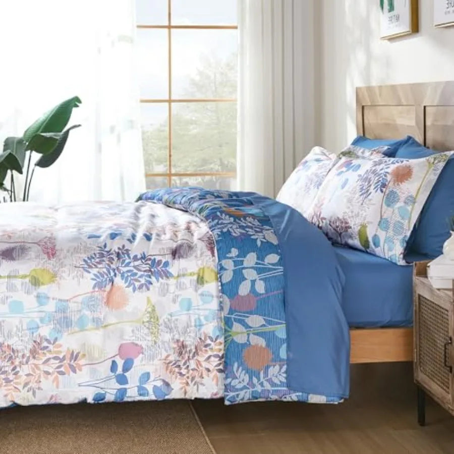 Botanical Bed in a Bag 7-Piece Comforter Set With Sheets
