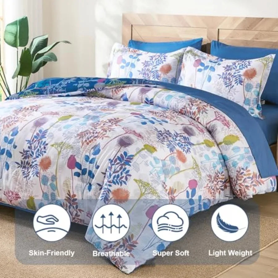 Botanical Bed in a Bag 7-Piece Comforter Set With Sheets