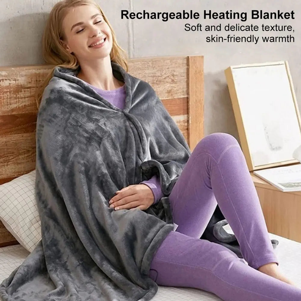 NONECN USB Electric Heated Fleece Blanket With 3 Heating Levels